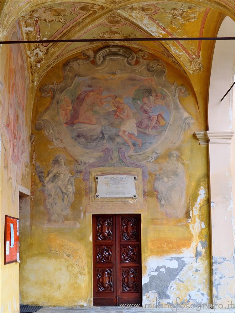 Pettinengo (Biella, Italy) - Right wall of the portico of the Parish Church of the Saints Stephen and James